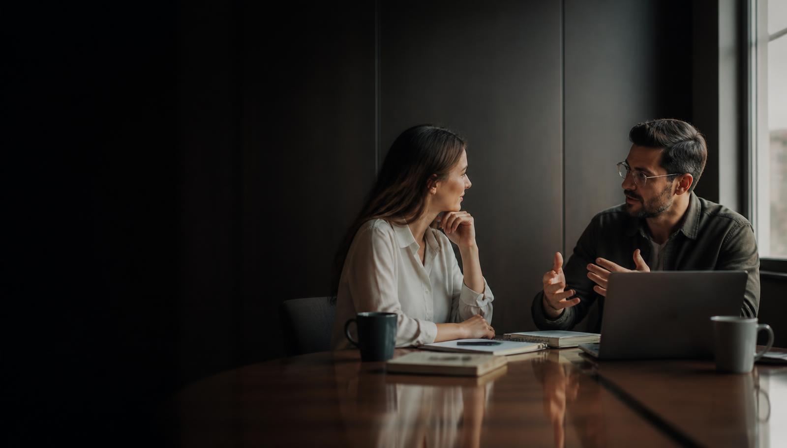 Utah business owner in a free SEO consultation with a strategist